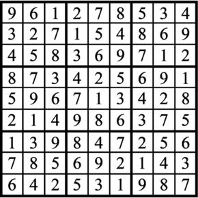 Answers to Previous Sudoku Puzzle
