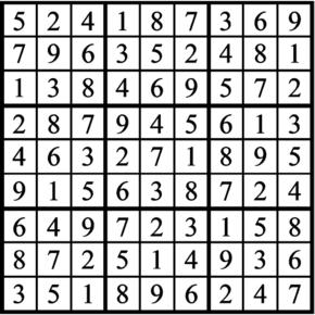 Answers to Previous Sudoku Puzzle