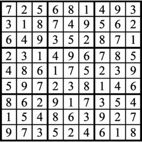 Answers to Previous Sudoku Puzzle
