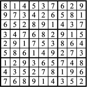Answers to Previous Sudoku Puzzle