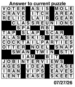 Answers to Previous Crossword