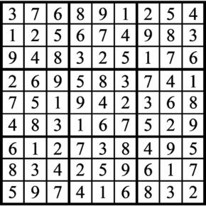 Answers to Previous Sudoku Puzzle