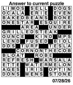 Answers to Previous Crossword