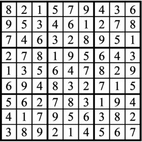 Answers to Previous Sudoku Puzzle