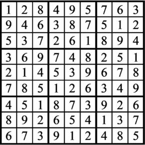 Answers to Previous Sudoku Puzzle