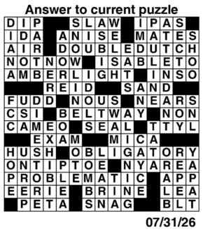 Answers to Previous Crossword
