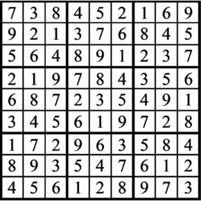 Answers to Previous Sudoku Puzzle