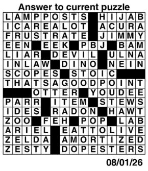 Answers to Previous Crossword