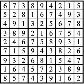 Answers to Previous Sudoku Puzzle