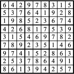 Answers to Previous Sudoku Puzzle