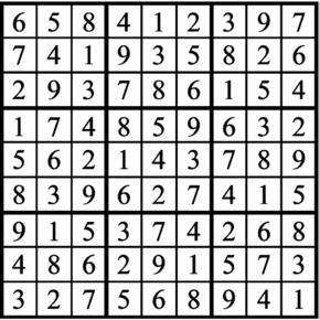 Answers to Previous Sudoku Puzzle