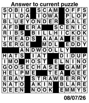 Answers to Previous Crossword