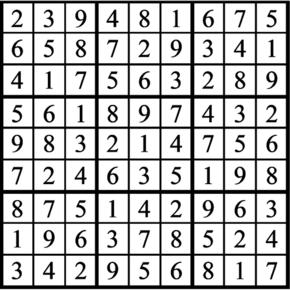 Answers to Previous Sudoku Puzzle