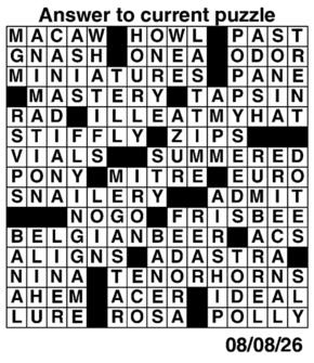 Answers to Previous Crossword