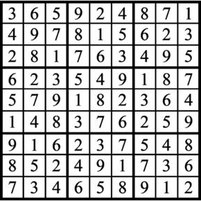 Answers to Previous Sudoku Puzzle