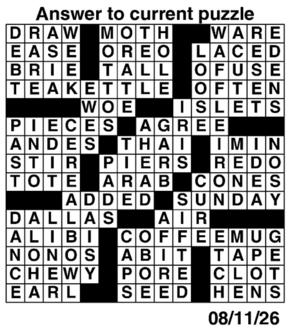 Answers to Previous Crossword