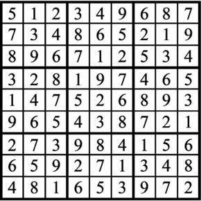 Answers to Previous Sudoku Puzzle