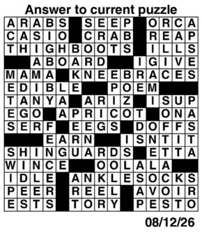 Answers to Previous Crossword