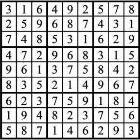 Answers to Previous Sudoku Puzzle