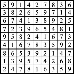 Answers to Previous Sudoku Puzzle