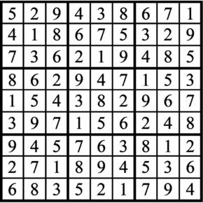 Answers to Previous Sudoku Puzzle