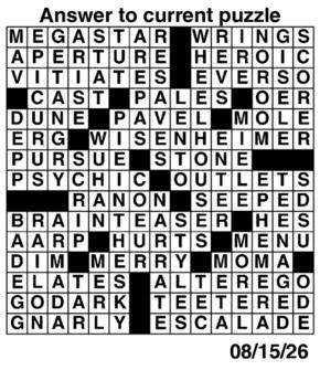 Answers to Previous Crossword