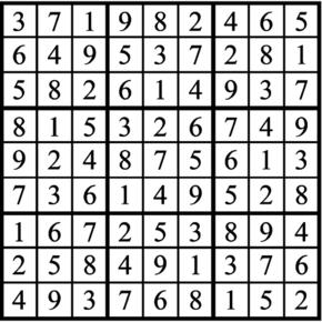 Answers to Previous Sudoku Puzzle
