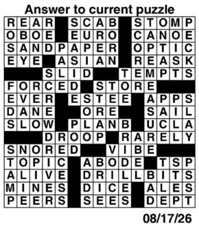 Answers to Previous Crossword