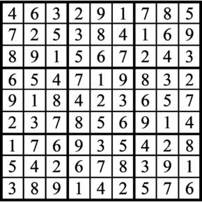 Answers to Previous Sudoku Puzzle