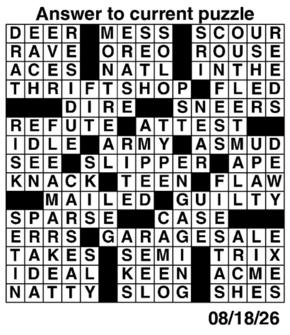 Answers to Previous Crossword