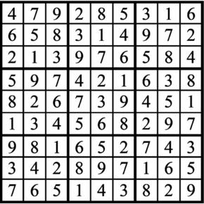 Answers to Previous Sudoku Puzzle