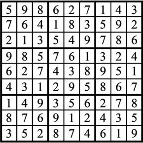 Answers to Previous Sudoku Puzzle