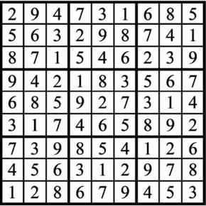 Answers to Previous Sudoku Puzzle