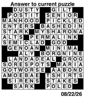 Answers to Previous Crossword
