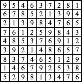 Answers to Previous Sudoku Puzzle