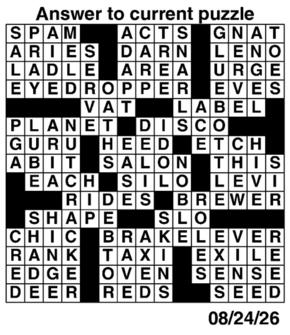 Answers to Previous Crossword