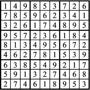 Answers to Previous Sudoku Puzzle
