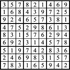 Answers to Previous Sudoku Puzzle