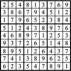 Answers to Previous Sudoku Puzzle