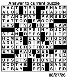 Answers to Previous Crossword