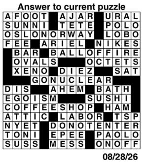 Answers to Previous Crossword