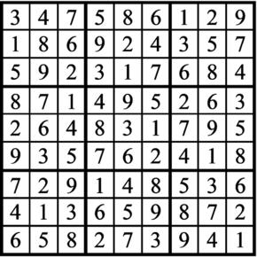Answers to Previous Sudoku Puzzle