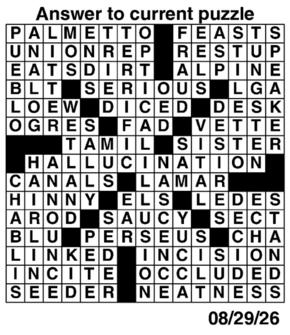 Answers to Previous Crossword