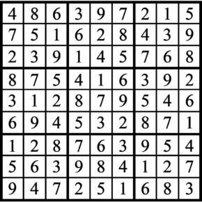 Answers to Previous Sudoku Puzzle