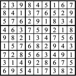 Answers to Previous Sudoku Puzzle