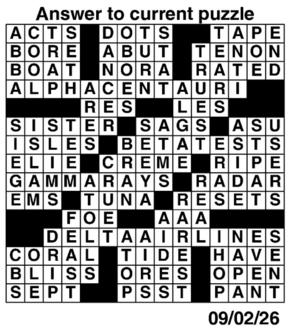 Answers to Previous Crossword