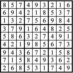 Answers to Previous Sudoku Puzzle