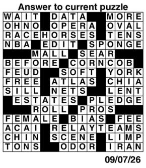 Answers to Previous Crossword