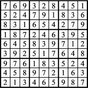 Answers to Previous Sudoku Puzzle