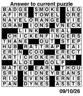 Answers to Previous Crossword